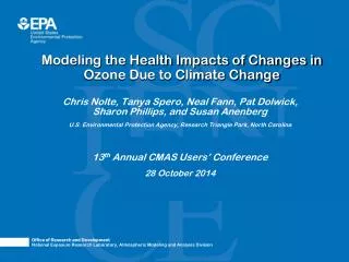 Modeling the Health Impacts of Changes in Ozone Due to Climate Change