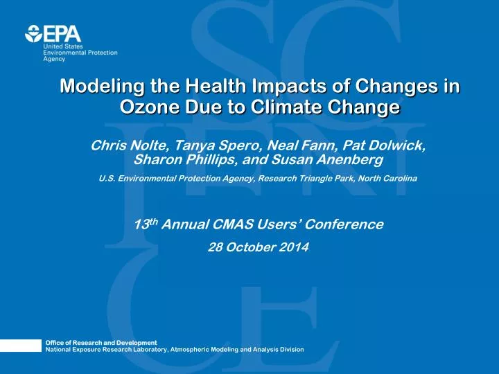 modeling the health impacts of changes in ozone due to climate change