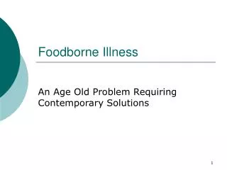 Foodborne Illness