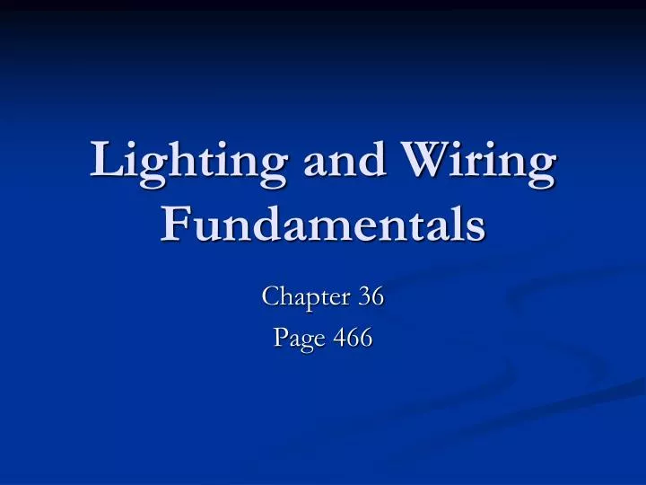 lighting and wiring fundamentals