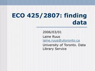 ECO 425/2807: finding data