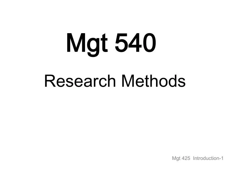 mgt 540