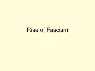Rise of Fascism
