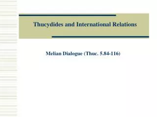 Thucydides and International Relations