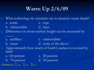 warm up 2 6 09