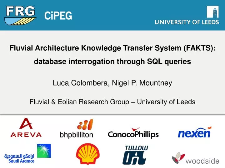 fluvial architecture knowledge transfer system fakts database interrogation through sql queries