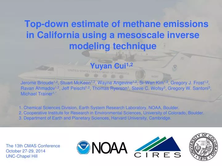 top down estimate of methane emissions in california using a mesoscale inverse modeling technique