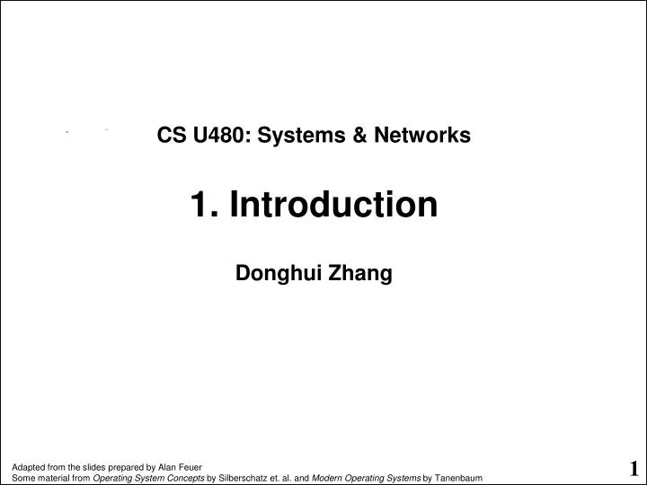 cs u480 systems networks 1 introduction donghui zhang