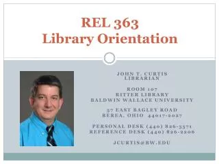 REL 363 Library Orientation