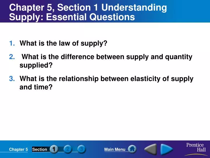 chapter 5 section 1 understanding supply essential questions