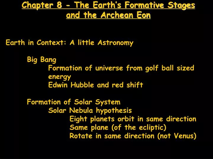 chapter 8 the earth s formative stages and the archean eon