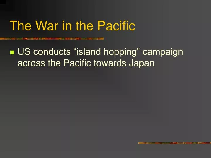 the war in the pacific