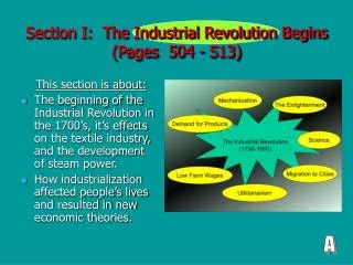 Section I: The Industrial Revolution Begins (Pages 504 - 513)
