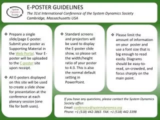 E-POSTER GUIDELINES