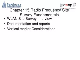 Chapter 15 Radio Frequency Site Survey Fundamentals