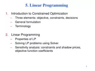 5. Linear Programming