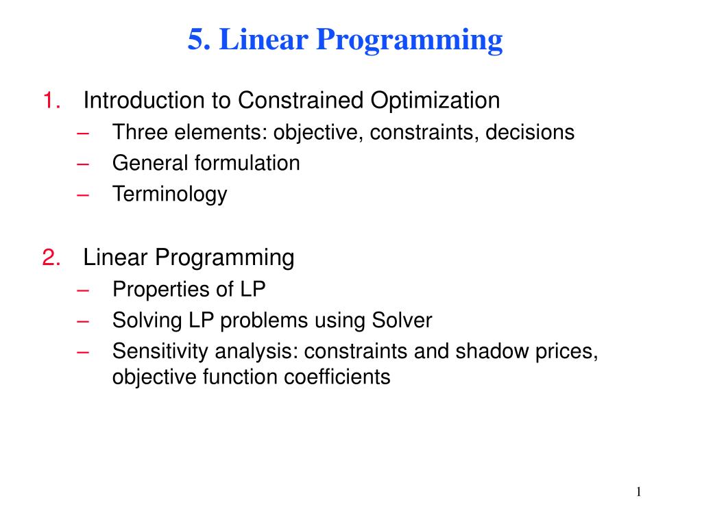 PPT - 5. Linear Programming PowerPoint Presentation, free download - ID ...