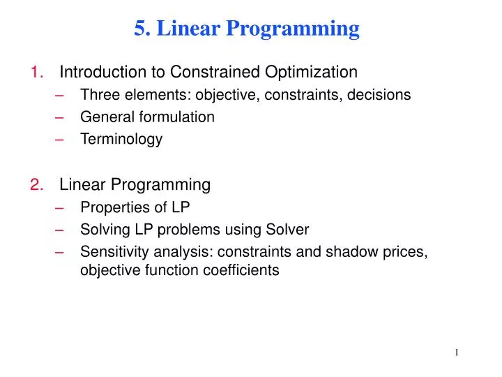 5 linear programming