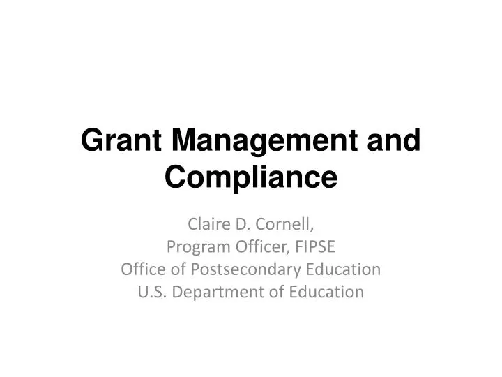 grant management and compliance