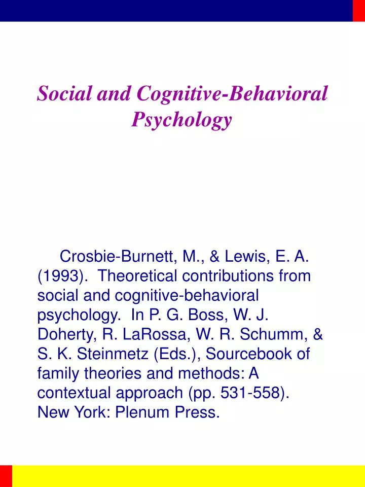 social and cognitive behavioral psychology