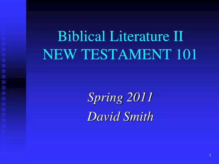 biblical literature ii new testament 101