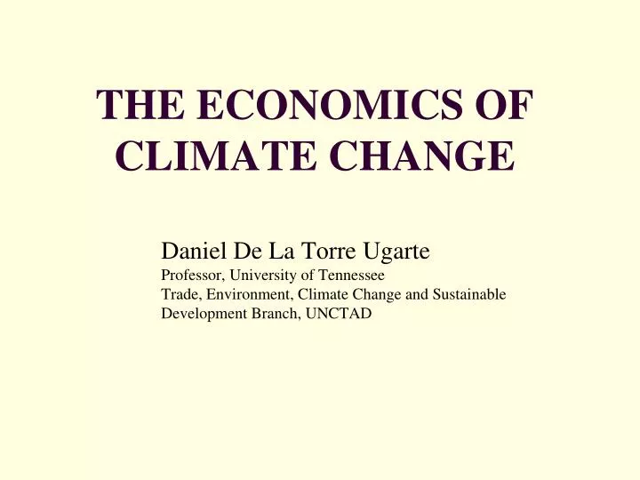 the economics of climate change