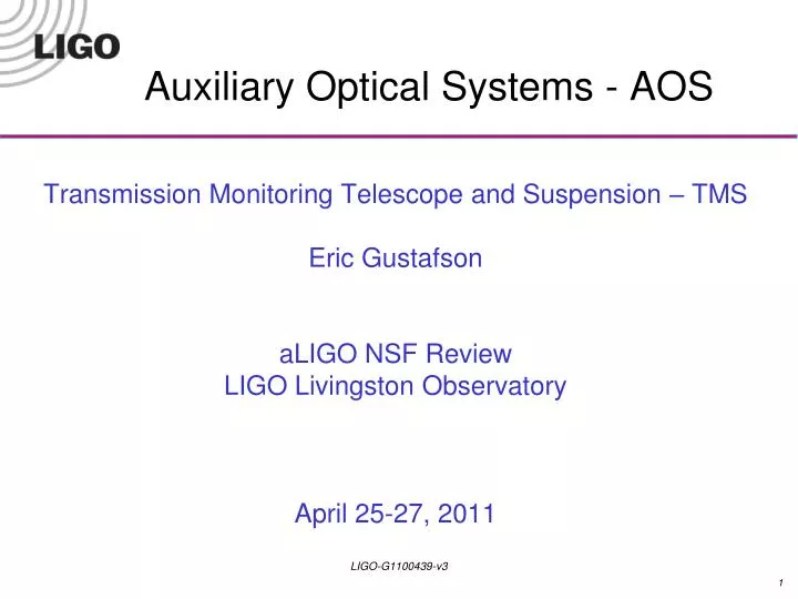 auxiliary optical systems aos