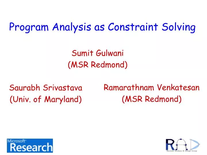 program analysis as constraint solving