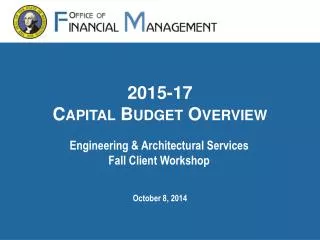 2015-17 Capital Budget Overview