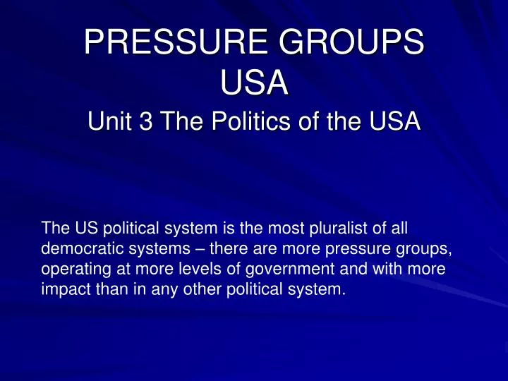 pressure groups usa