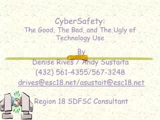 CyberSafety: The Good, The Bad, and The Ugly of Technology Use