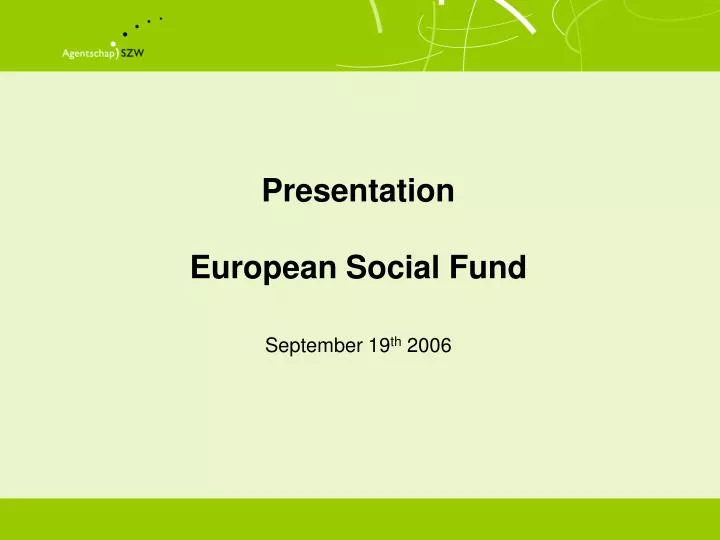presentation european social fund