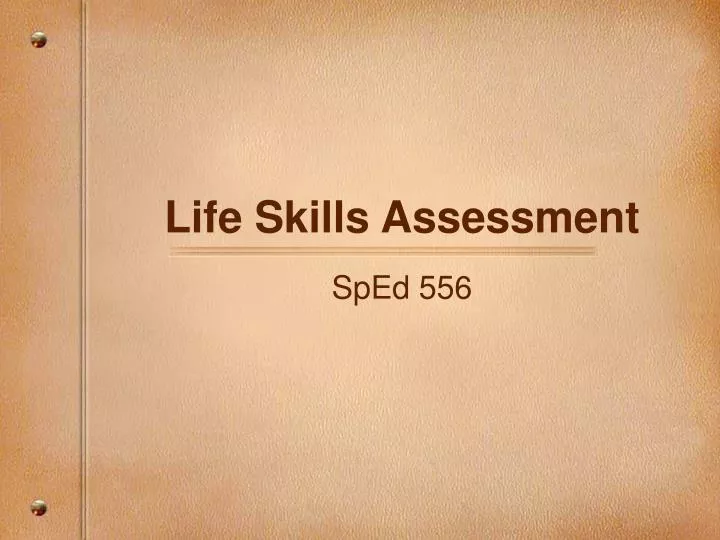 life skills assessment
