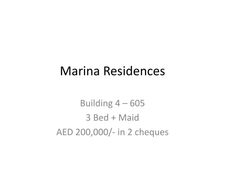 marina residences