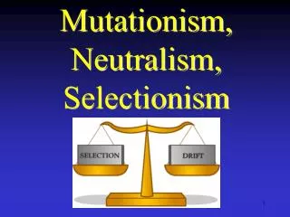 Mutationism, Neutralism, Selectionism