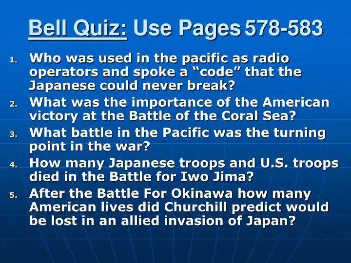 bell quiz use pages 578 583