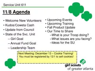 11/8 Agenda