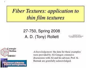 Fiber Textures: application to thin film textures