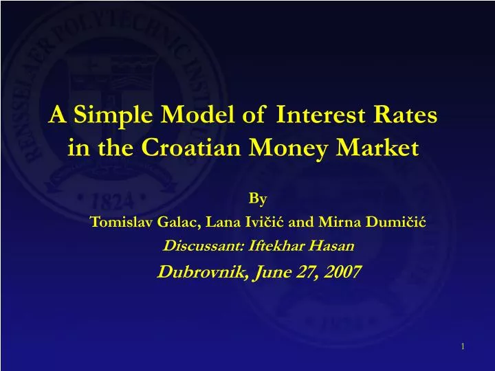 a simple model of interest rates in the croatian money market