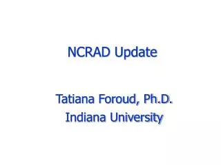 NCRAD Update