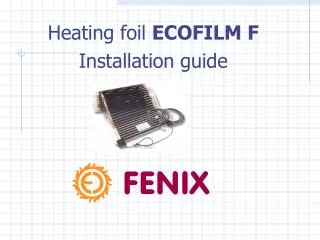 Heating foil E COFILM F Installation guide