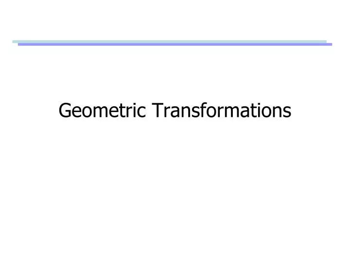 geometric transformations