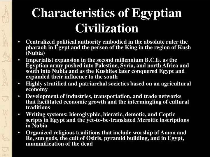 characteristics of egyptian civilization