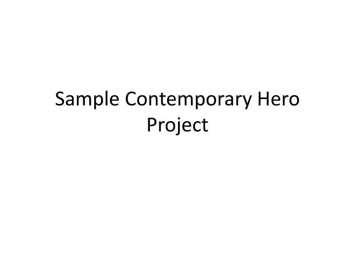 sample contemporary hero project