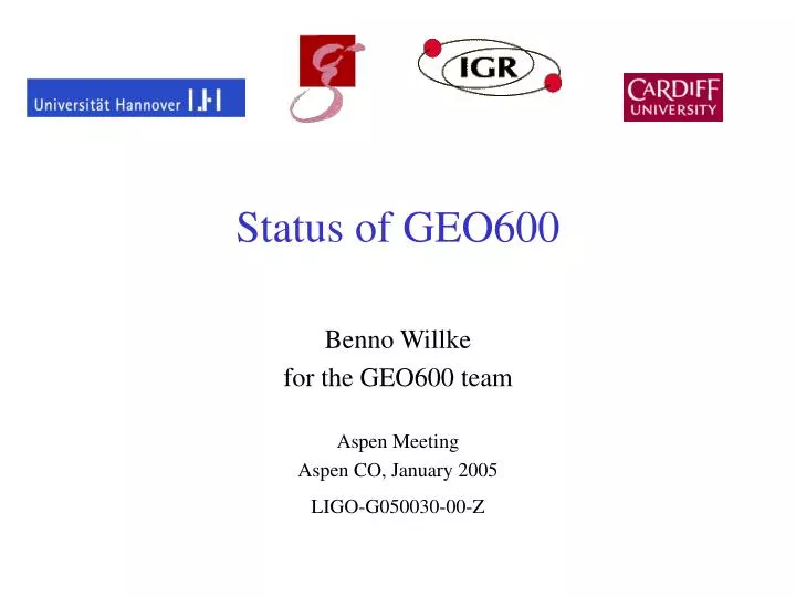 status of geo600