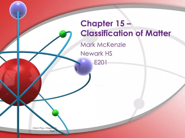 chapter 15 classification of matter