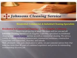 Commercial Cleaning Los Angeles CA