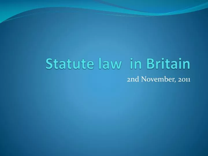 statute law in britain