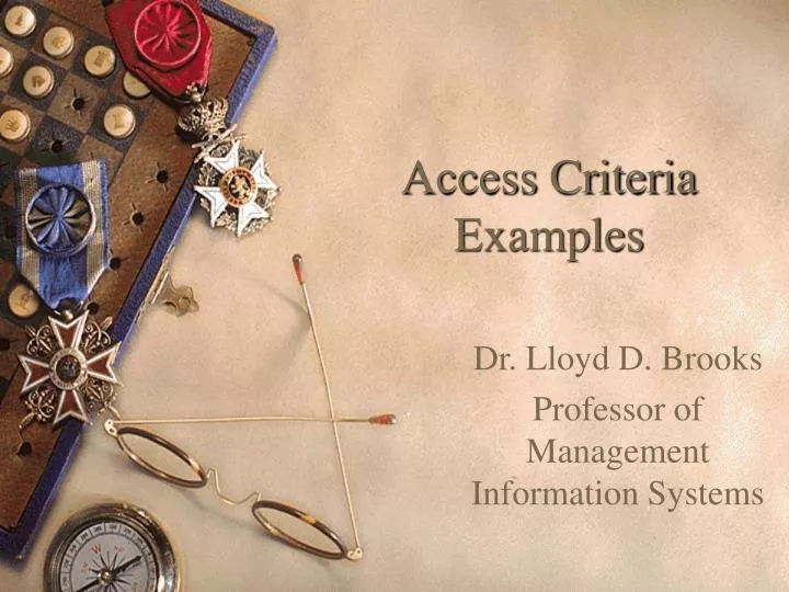 access criteria examples
