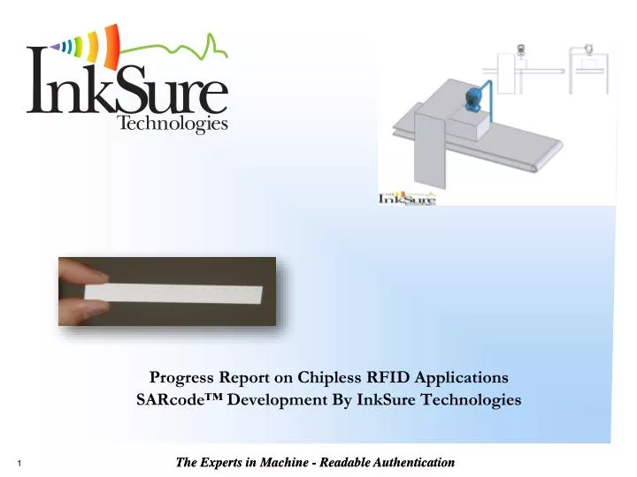 progress report on chipless rfid applications sarcode development by inksure technologies